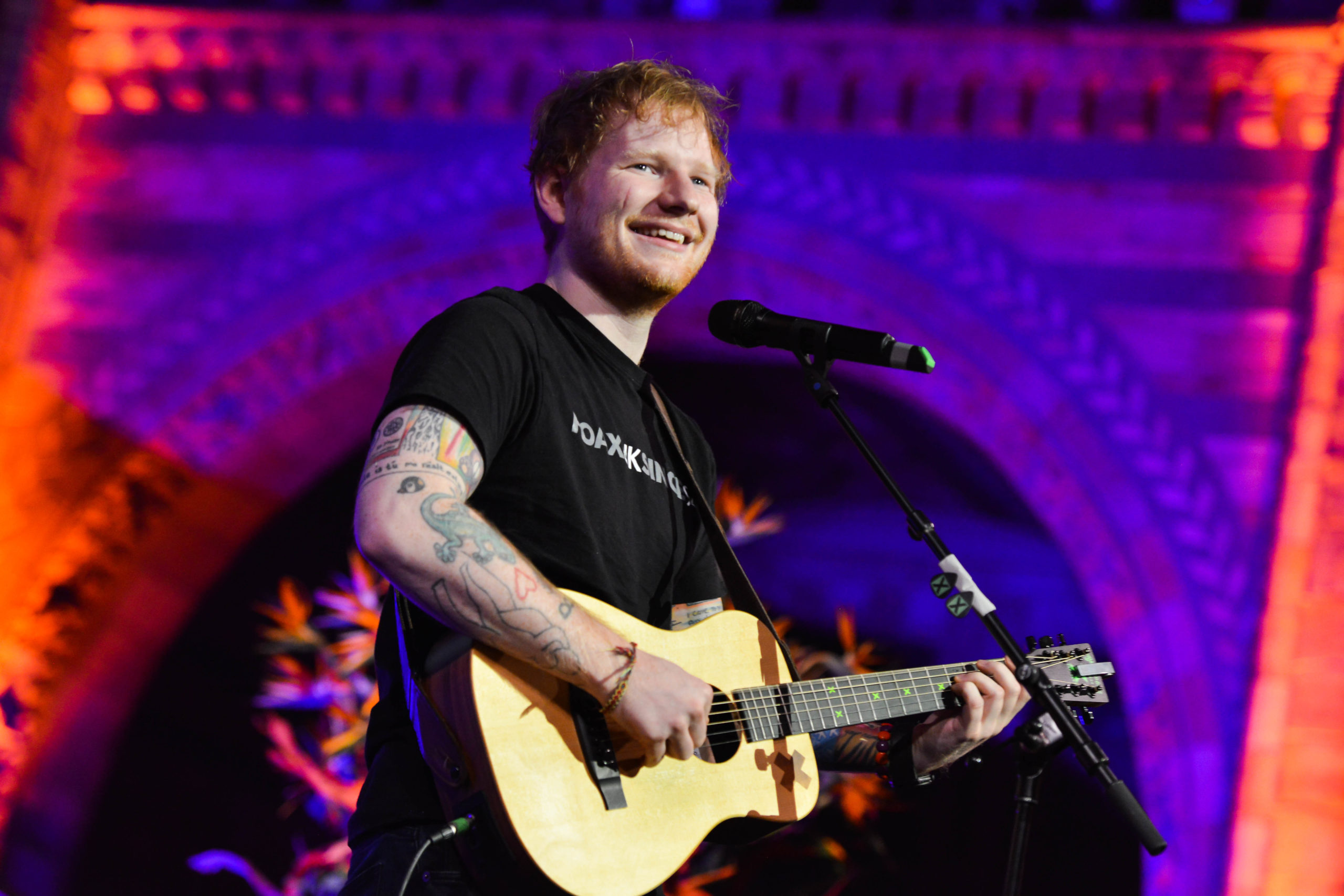 Ed Sheeran Returns to Stage for Only Performance of the Year for EACH Gala at Natural History Museum