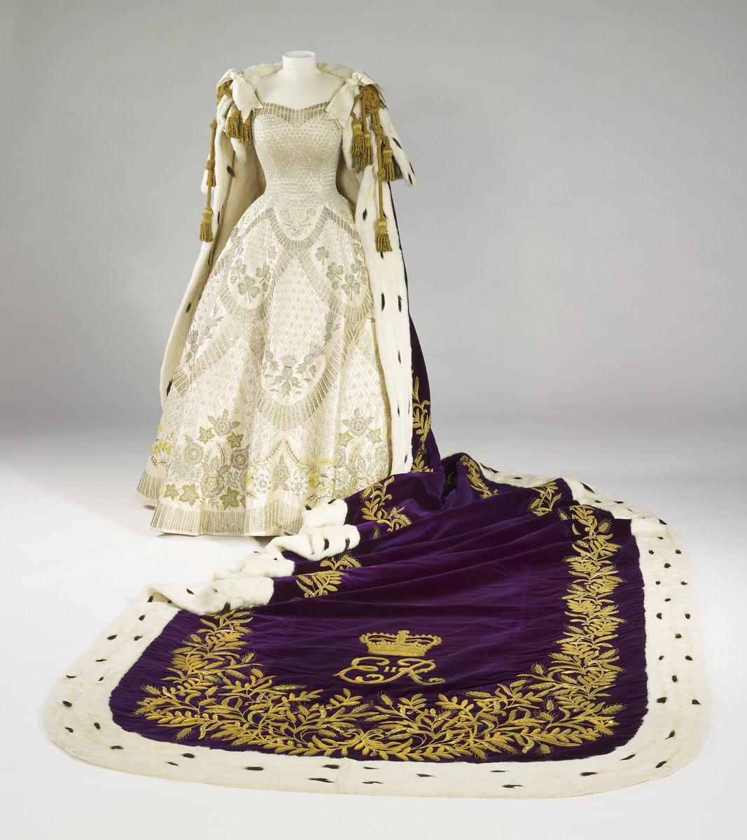 The Queen's Coronation Dress and The Robe of Estate
